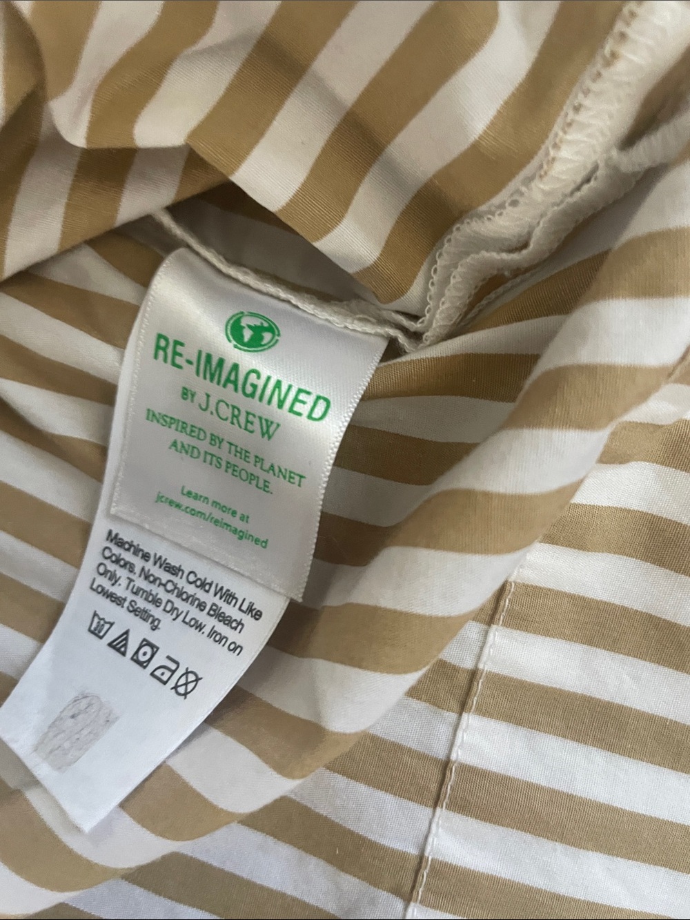 J. Crew Tan and White Striped Tie-Front Peasant Blouse - Picture 3 of 5